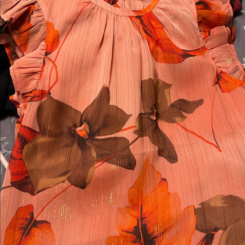 Floral Ruffle Sleeve Blouse - Picture 5 of 6